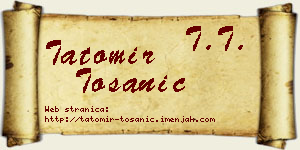 Tatomir Tošanić vizit kartica